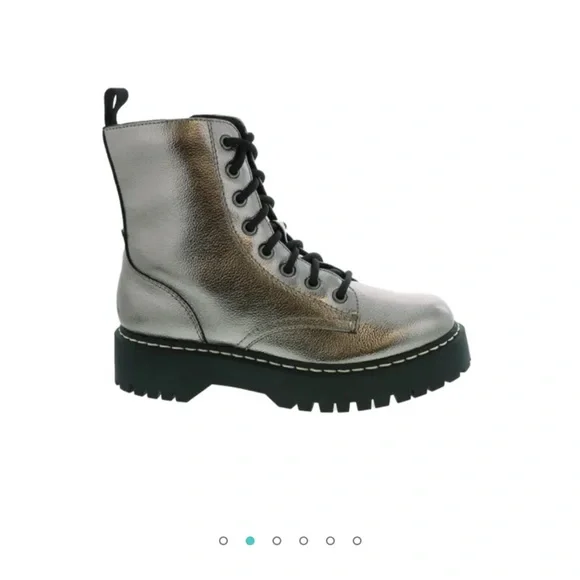 Size 7.5 pewter lace up with side zipper. NWOT - Picture 3 of 4